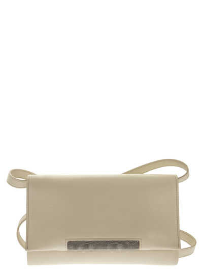 Shop Brunello Cucinelli Handbag With Jewel Detail In Rice