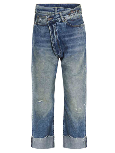 Shop R13 Cross Over Jeans In Grigio