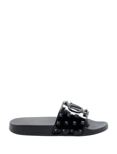 Shop Valentino Summer Vlogo Signature Sandal In Black