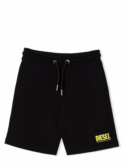 Shop Diesel Bermuda Shorts With Logo In Black