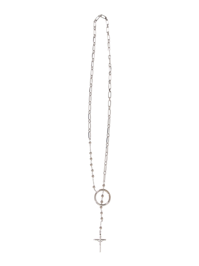 Shop Dolce & Gabbana Rosary Necklace In Argento