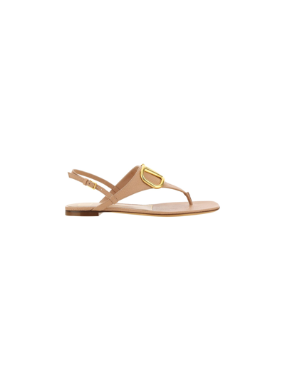 Shop Valentino Thong Sandal In Rose Cannelle