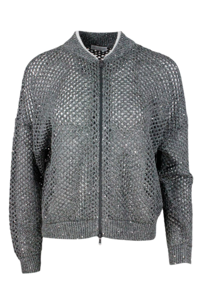 Shop Brunello Cucinelli Cardigan Sweater In Grey