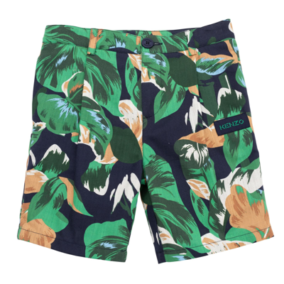 Shop Kenzo Shorts With Print In Marine