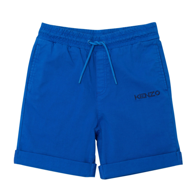 Shop Kenzo Shorts With Logo In Blue