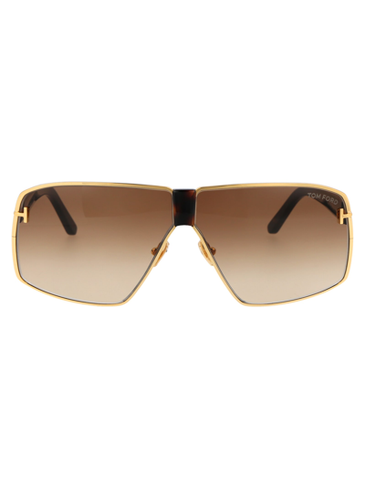 Shop Tom Ford Ft0911 Sunglasses In 30f Gold