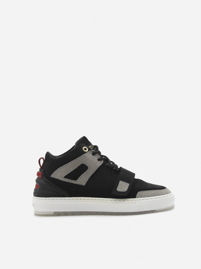 Shop Mason Garments Firenze Mid Sneakers In Suede And Nubuck In Black