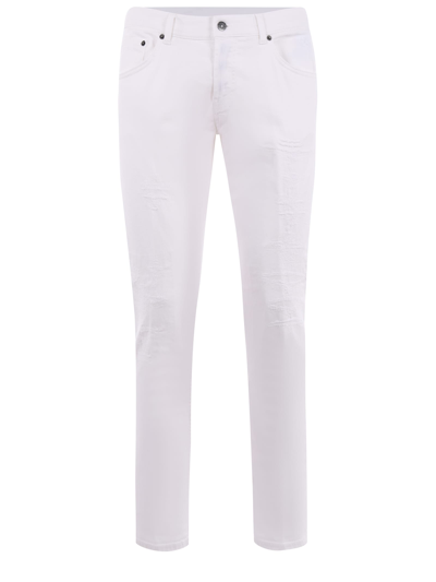 Shop Dondup Jeans  Mius In Denim Stretch In Bianco