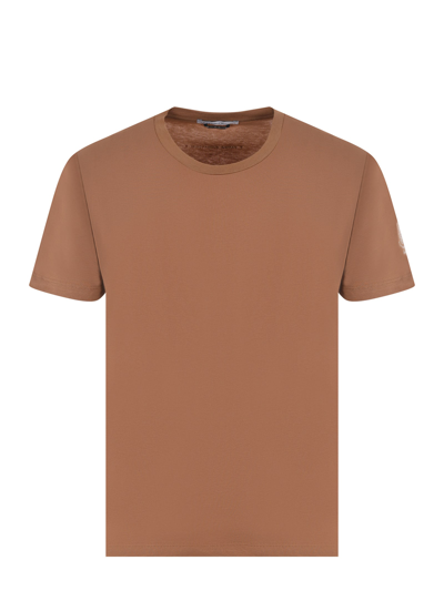 Shop Daniele Alessandrini T-shirt  In Cotone Stretch In Terracotta