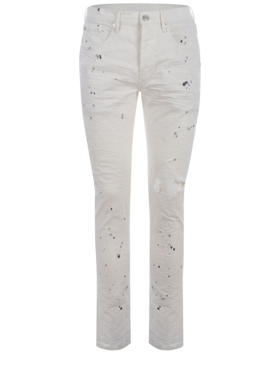 Shop Purple Brand Jeans  Optic White Paint In Denim Di Cotone In Bianco