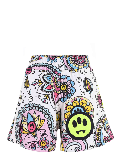 Shop Barrow Shorts  In Cotone In Bianco/multicolor