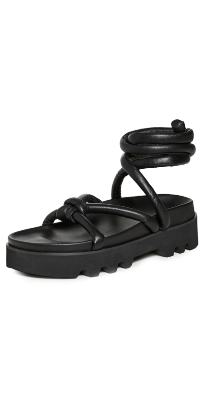 Shop Jonathan Simkhai Nava Platform Lace Up Sandals In Black