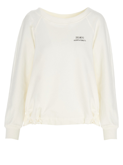 Shop Alberta Ferretti Women's Knitwear & Sweatshirts -  - In White Cotton