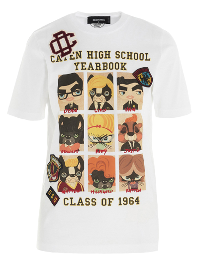 Shop Dsquared2 'college' T-shirt In White
