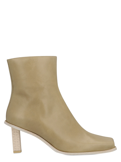 Shop Jacquemus 'carro Basses' Ankle Boots In Beige