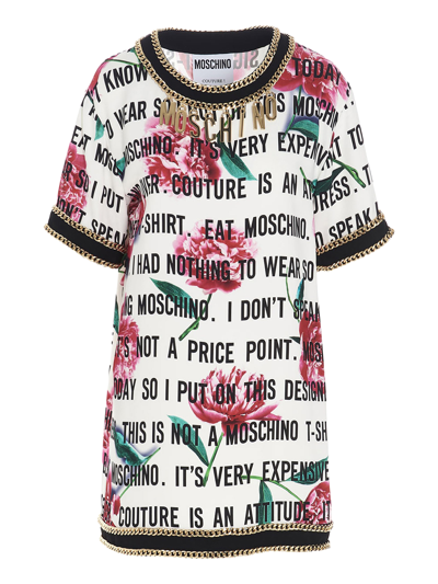 Shop Moschino All Over Print Dress In Multicolor