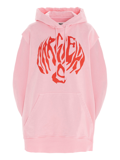 Shop Mm6 Maison Margiela 'circle' Hoodie In Pink