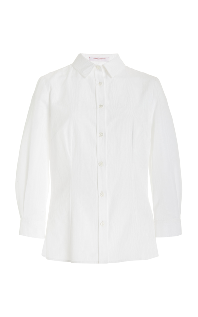 Shop Carolina Herrera Women's Moire Top In White