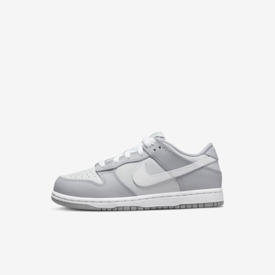 Shop Nike Dunk Low Little Kids' Shoes In Pure Platinum,wolf Grey,white
