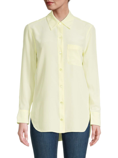 Shop Equipment Women's Silk Button-down Shirt In Yellow
