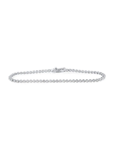 Shop Diana M Jewels Women's 14k White Gold & 2.00 Tcw Tennis Bracelet
