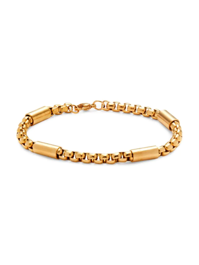 Shop Anthony Jacobs Men's 18k Goldplated Stainless Steel Box Chain Bracelet In Neutral
