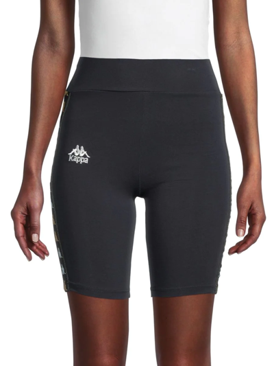 Shop Kappa Women's Logotape Bike Shorts In Black