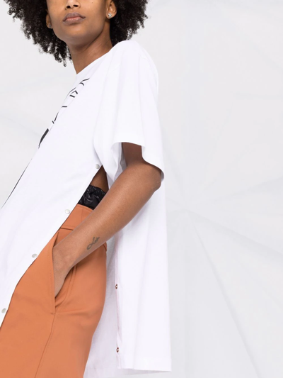 Lemaire Printed T-shirt With Side Slit In 000 White | ModeSens