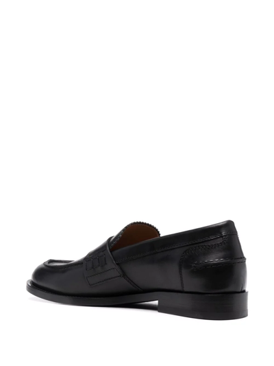 Shop Buttero Shark Tooth-tongue Loafers In Schwarz