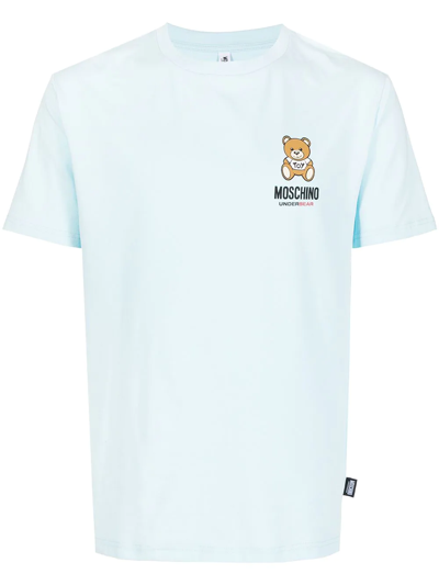 Shop Moschino Logo-print Lounge T-shirt In Blau