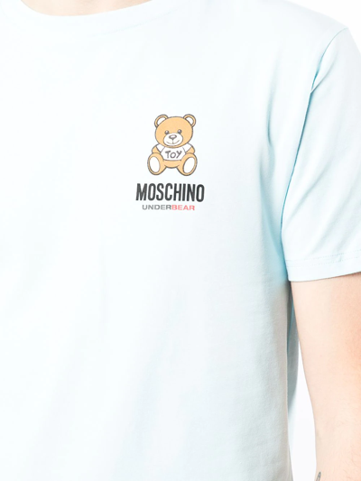 Shop Moschino Logo-print Lounge T-shirt In Blau