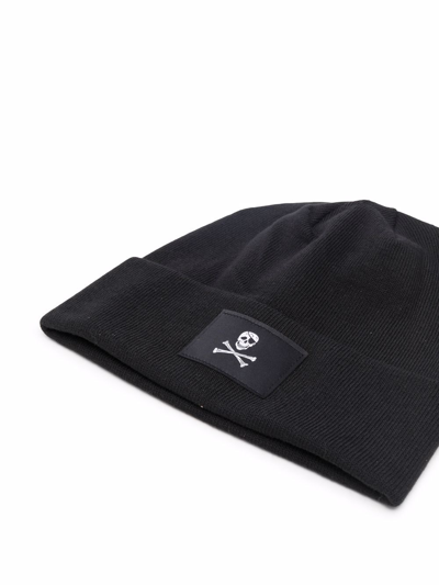 The North Face Jolly Roger-patch Knitted Beanie In Schwarz