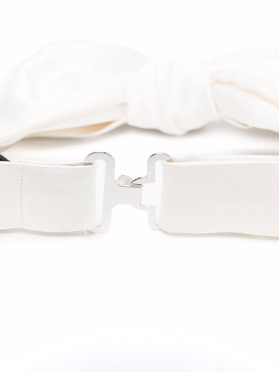 Emporio Armani Silk Bow Tie In Weiss