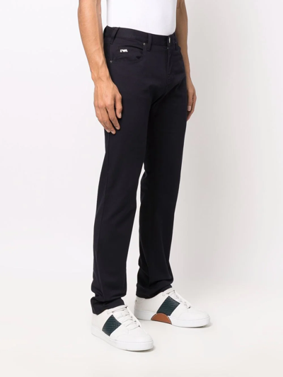 Shop Emporio Armani Slim-cut Denim Jeans In Blau