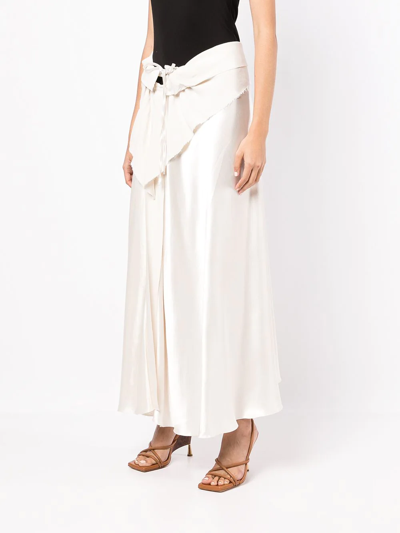 Shop Litkovskaya Bloom Cut-out Midi Skirt In Weiss