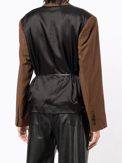 Litkovskaya Colour-block Oversized Blazer In Braun