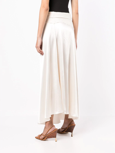 Shop Litkovskaya Bloom Cut-out Midi Skirt In Weiss