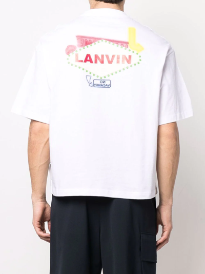 Shop Lanvin Graphic Print T-shirt In Weiss