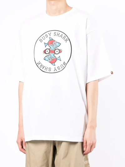 Shop A Bathing Ape Graphic-print Cotton T-shirt In Weiss