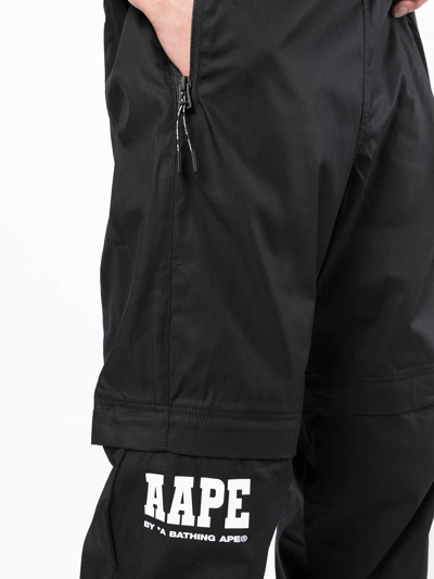 Shop Aape By A Bathing Ape Belted Straight-leg Zip Trousers In Schwarz