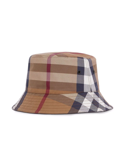 Burberry Check Cotton-canvas Bucket Hat In Brown