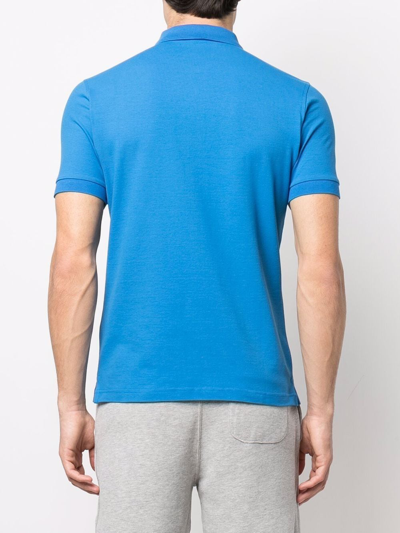 Shop Fay Embroidered-logo Polo Shirt In Blau