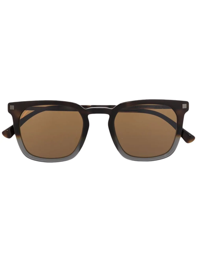 Shop Mykita Borga Rectangle Frame Sunglasses In Braun