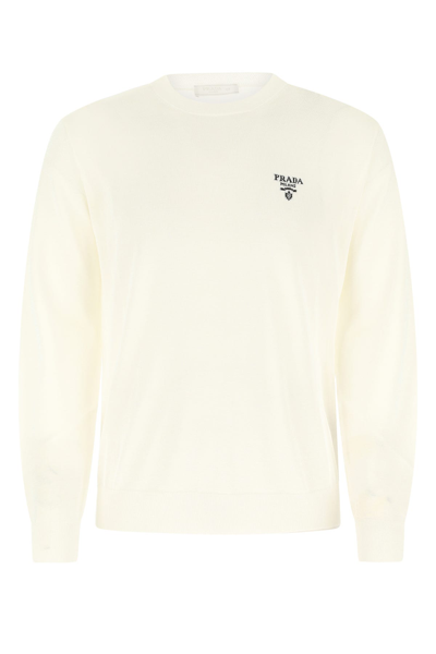 Prada Men's White Other Materials Sweatshirt | ModeSens