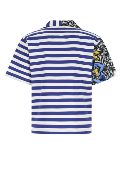 Shop Prada Printed Cotton Double Match Shirt  Nd  Uomo M