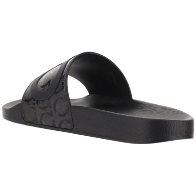 Shop Ferragamo Men's Slippers Sandals   Gancini In Grey