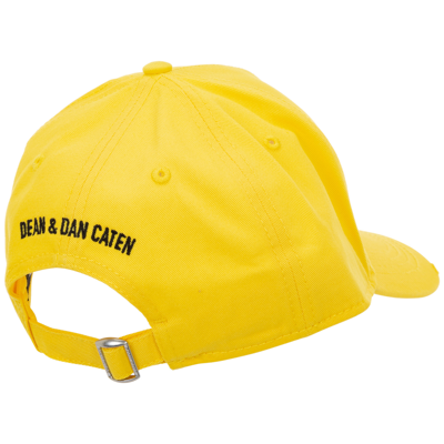 Shop Dsquared2 Adjustable Men's Cotton Hat Baseball Cap   Icon Spray In Yellow