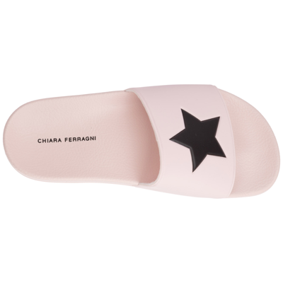 Shop Chiara Ferragni Women's Rubber Slippers Sandals  Eye Star In Pink