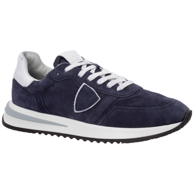 Shop Philippe Model Men's Shoes Suede Trainers Sneakers  Tropez 2.1 In Blue