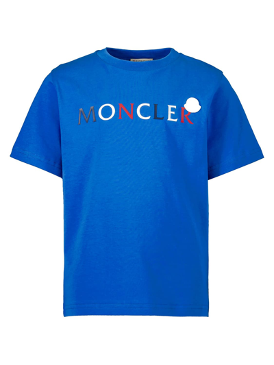 Shop Moncler Kids T-shirt In Blue